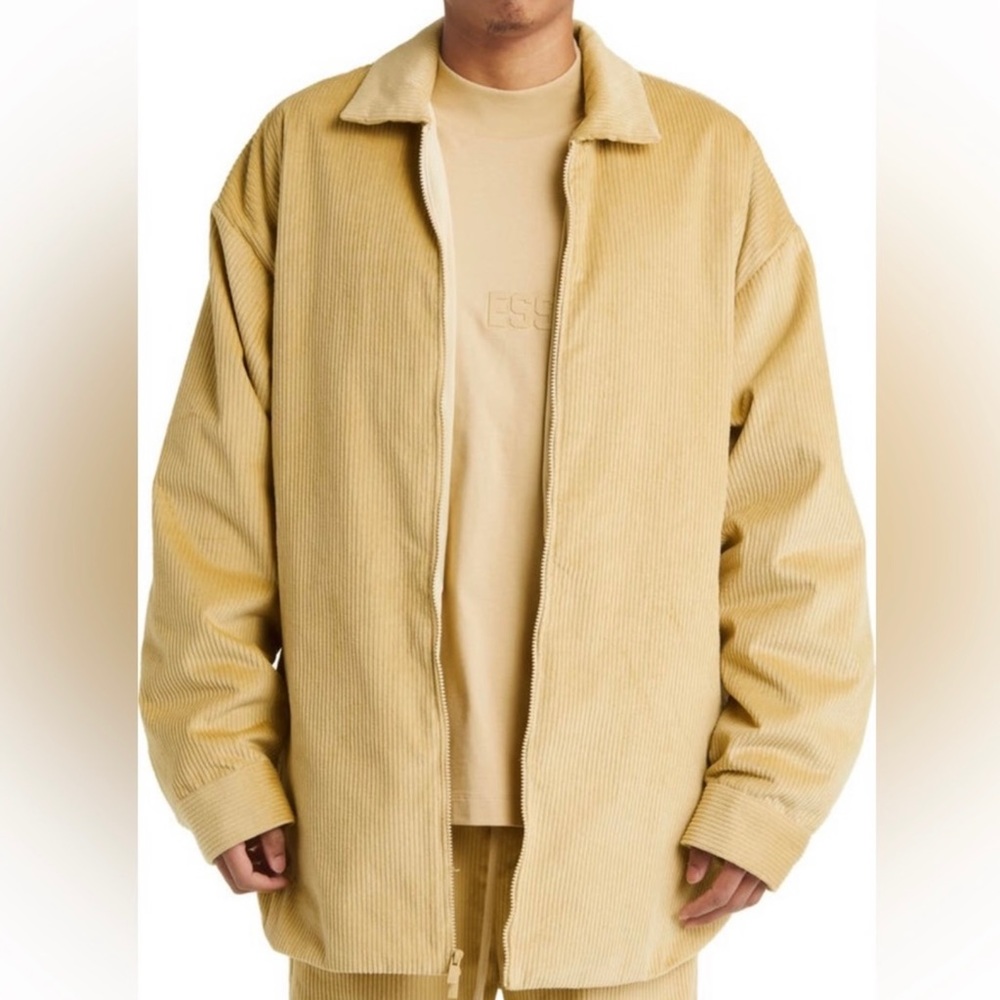 Fear of God Essentials Cotton Corduroy Zip-Up Shirt Jacket L